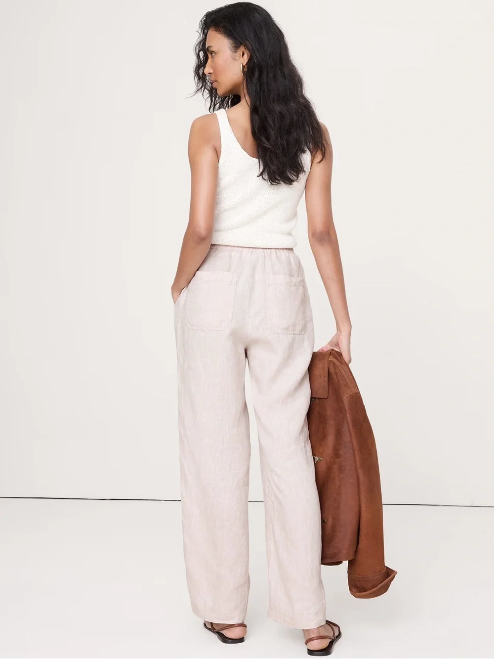 NWT 100% Linen Getaway Straight-leg Pull-on Pant Sz XXS